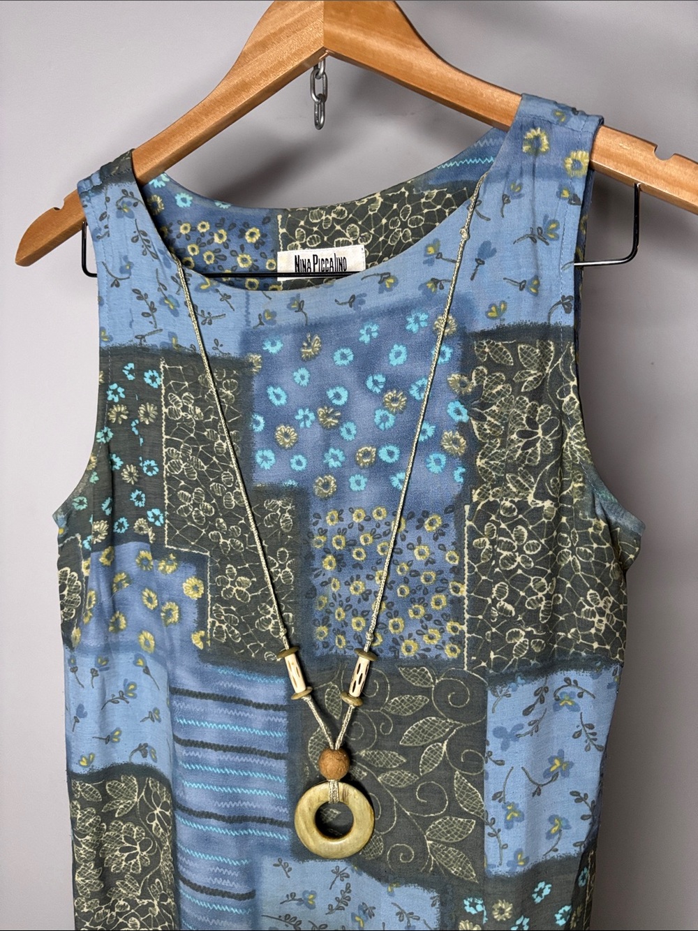 Y2K Nina Piccalino Patchwork Dress Detachable Necklace Charm - Picture 2 of 8
